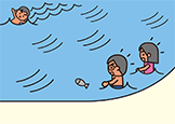 イラスト:海で地震が起こっている様子