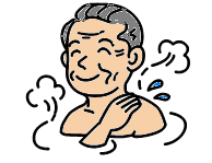 イラスト：入浴中のご老人