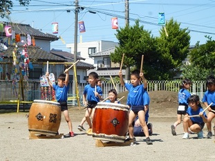 写真:5歳児太鼓 かがやけばやし