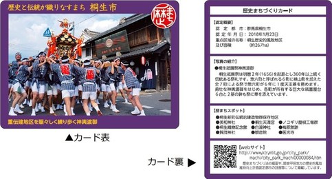 画像：歴まちカードのサンプル
