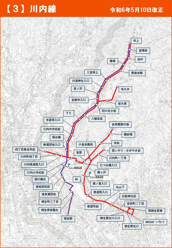 川内線幹線路線図