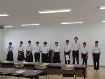 写真：桐生市中学生海外派遣事業結団式の様子